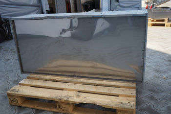 Szafka ścienna ze stali nierdzewnej - 1400x400 mm - z przesuwanymi szklanymi drzwiami - 650 mm wysokości - Prime Gastro