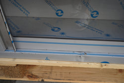 Szafka ścienna ze stali nierdzewnej - 2000x400 mm - z przesuwanymi szklanymi drzwiami - 650 mm wysokości