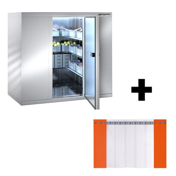 Komora mroźnicza ze stali nierdzewnej - 1800x1800mm - 4,30m³ - włącznie z kurtyną lamelową - Prime Gastro