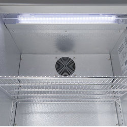 GASTRO-COOL | Chłodziarka barowa - 600 mm - 128 litrów - z 1 szklanymi drzwiami - srebrna