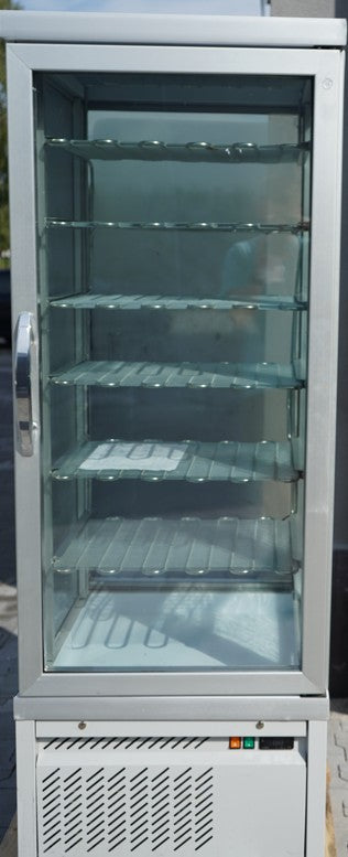 Panoramic freezer display cabinet - 430 liters - 670 mm - 6 shelves - silver