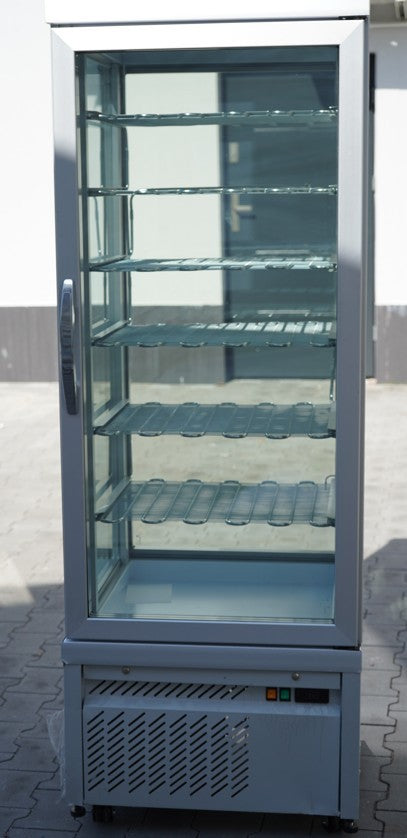 Panoramic freezer display cabinet - 430 liters - 670 mm - 6 shelves - silver