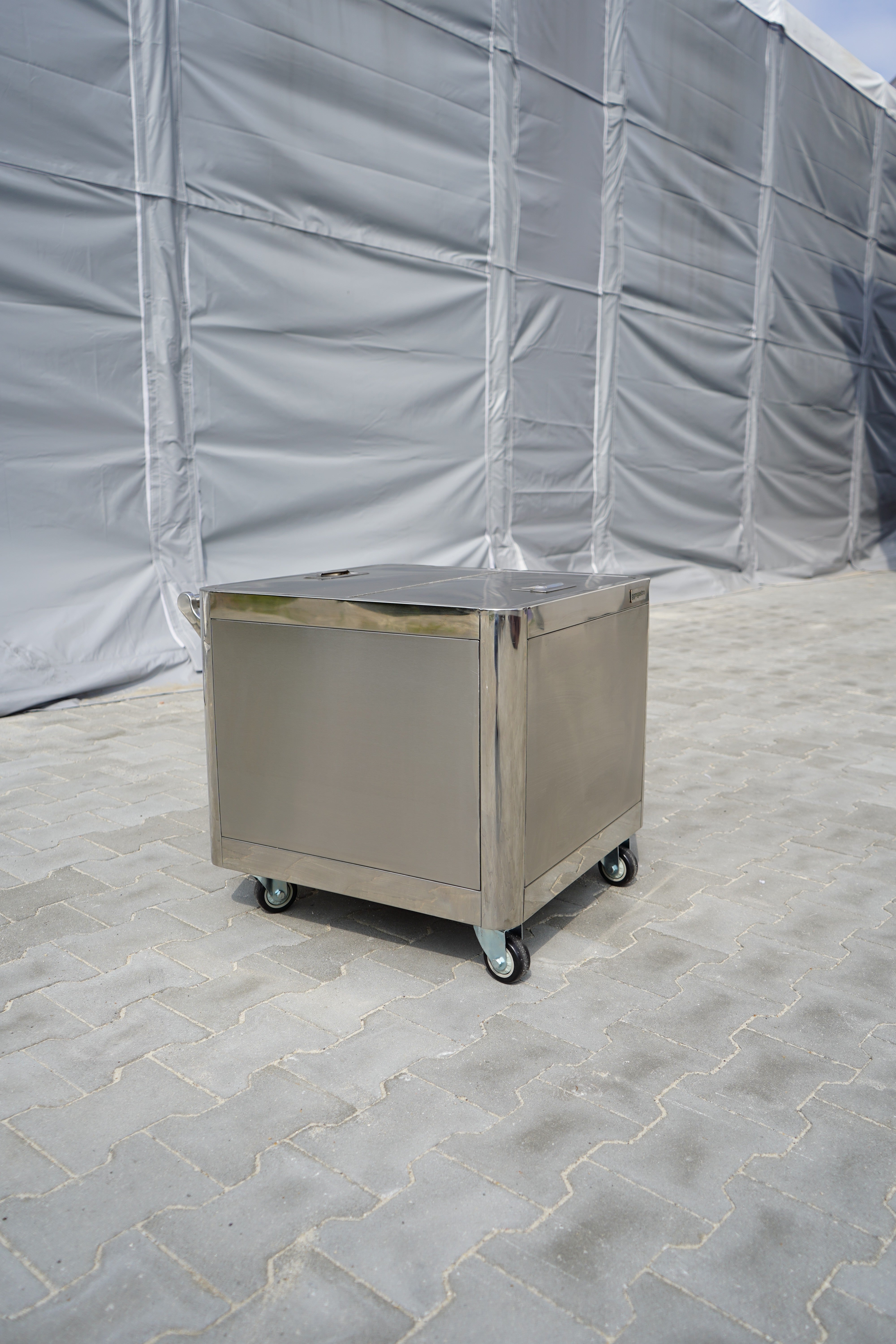 Flour trolley / ingredients trolley - 156 liters - made of stainless steel